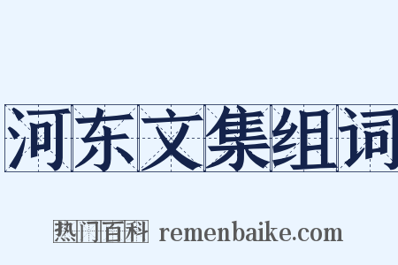 河东文集组词是什么意思的图片